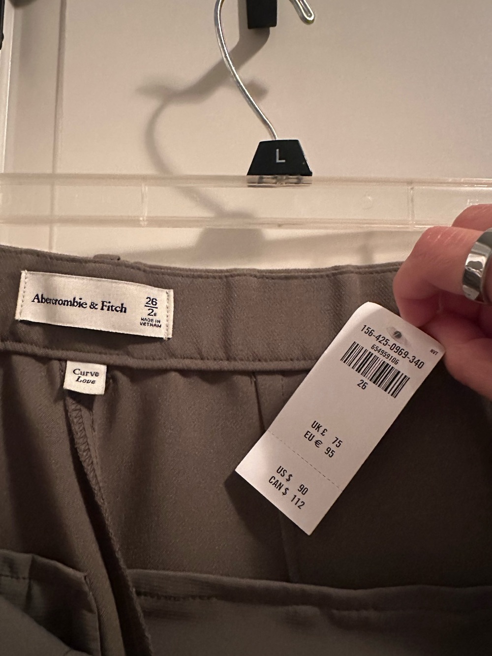 A&F Sloane Tailored Wide Leg Pant CURVE Olive Green - Picture 2 of 5